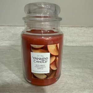NEW! Yankee Candle Sugared Cinnamon Apple Large Jar Candle - Red 22oz